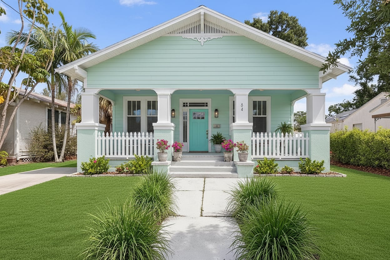 Conch-style coastal cottage, fullbleed pacing